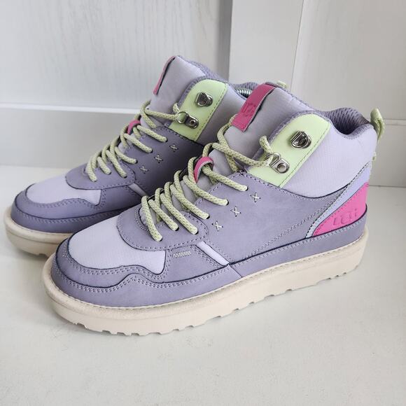 UGG Highland Hi Heritage Women's 9 Leather Purple Pink Hiker Sneaker Boot NWOT - Picture 1 of 10
